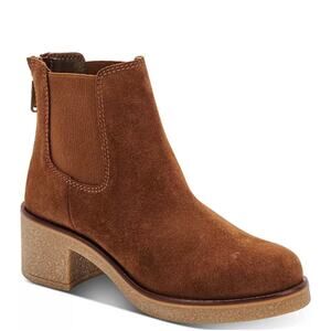 Aqua College Women's Liya Waterproof Tan Suede Booties Size 6.5